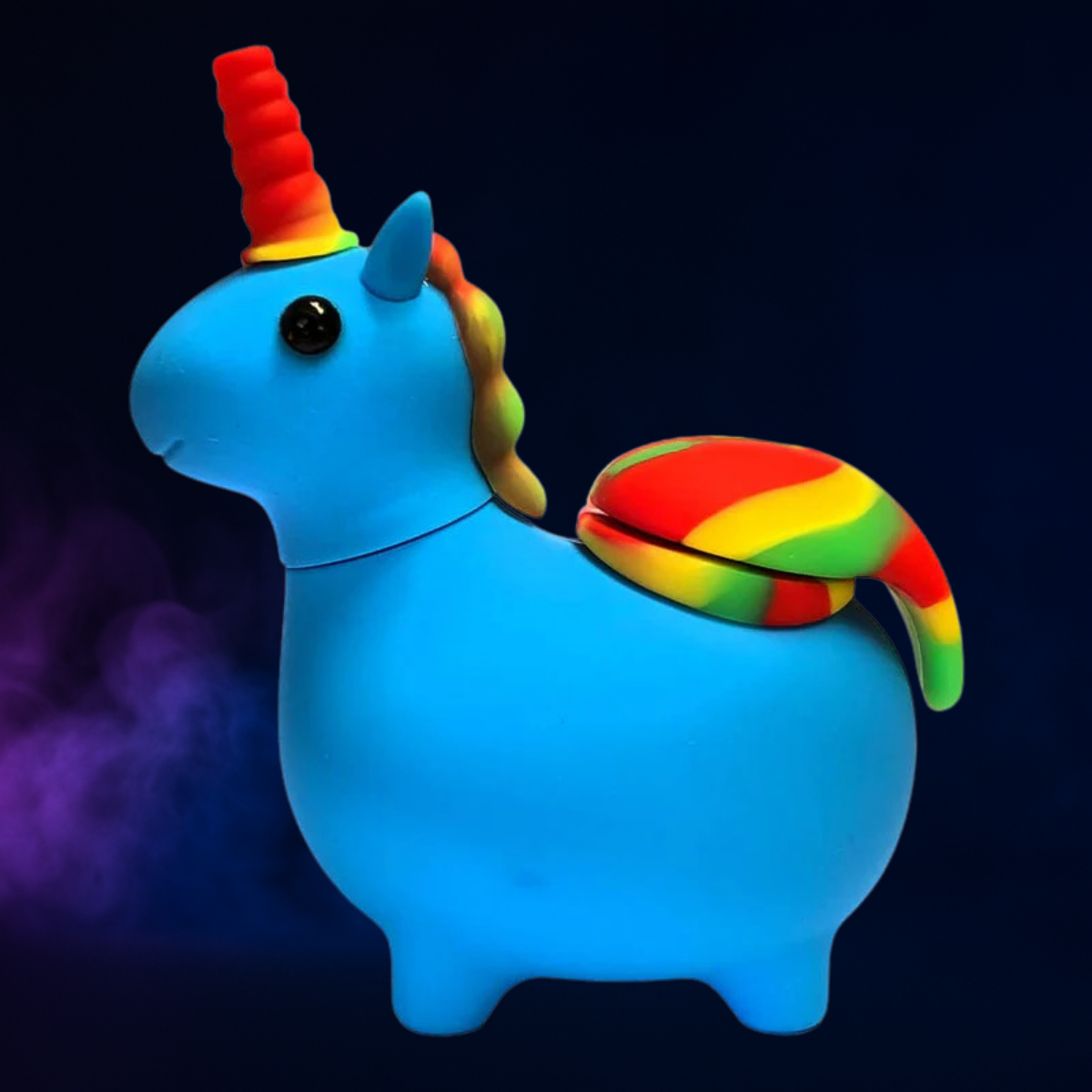 Licorne bleue Pipe en silicone 12cm