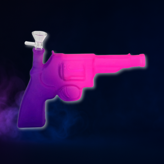 Pistolet Pipe en Verre Violet et Rose – Pipe design colorée