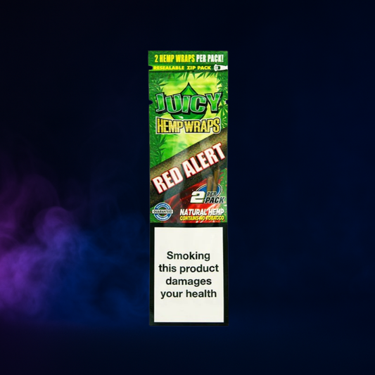 Juicy Jay’s Hemp Wraps Red Alert – Blunt chanvre aromatisé sans tabac (x2)