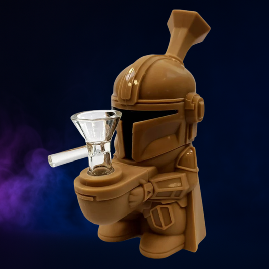 Bong en Silicione Héros de l’Espace Marron avec Pièces Amovibles 15cm