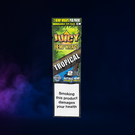 Juicy Jay’s Hemp Wraps Tropical – Blunt chanvre aromatisé sans tabac (x2)