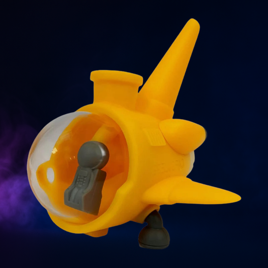 Bong en silicone Sous-Marin Jaune avec Pièces Amovibles 13cm