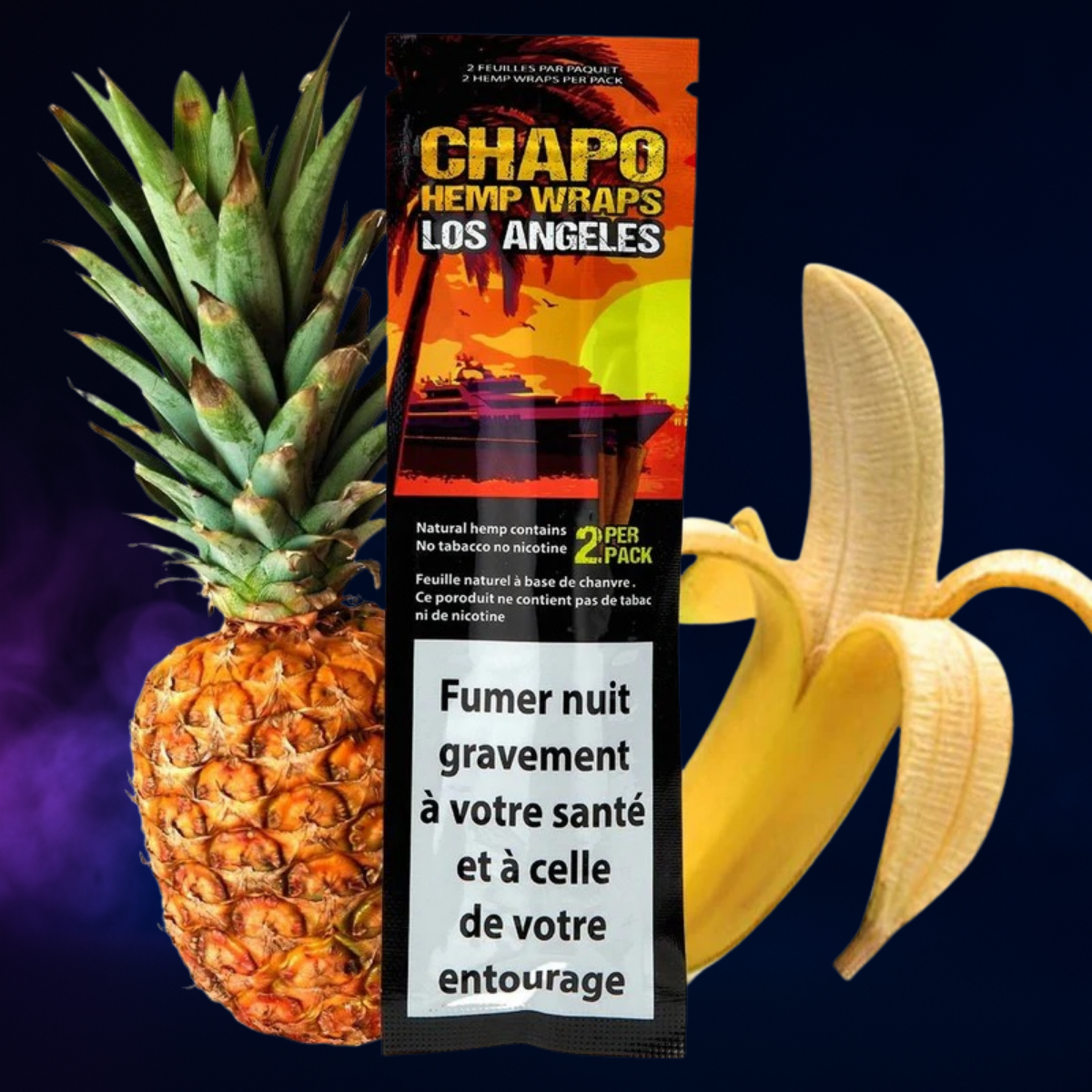 Blunt Chapo Los Angeles – Feuilles de blunt sans tabac en chanvre naturel