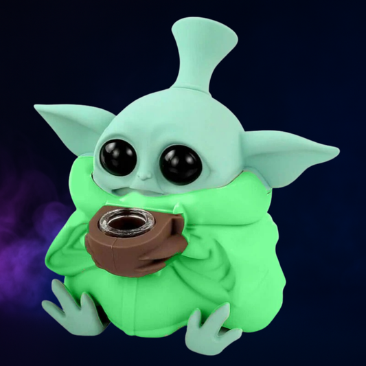 Alien Bong en Silicone Vert avec Pièces Détachables 13cm