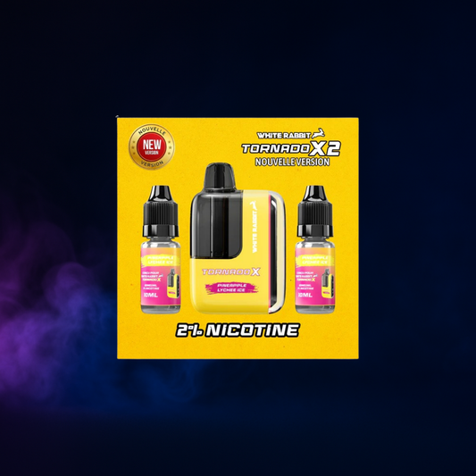 Puff 25000 Rechargeable - Pineapple Litchi Ice + 2 Fioles de 10 ml de e-liquide