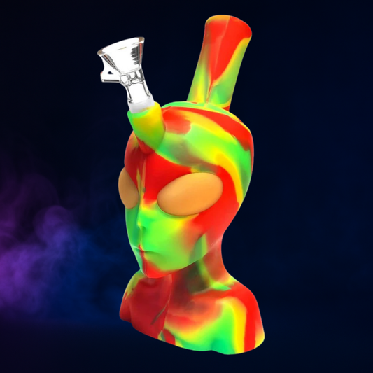 Bong en silicone tête d’Alien Rasta 20cm