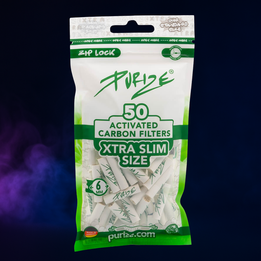 Filtres PURIZE XTRA Slim Size – Charbon Actif Cocotier, Embout ø 6 mm (Pack 50)